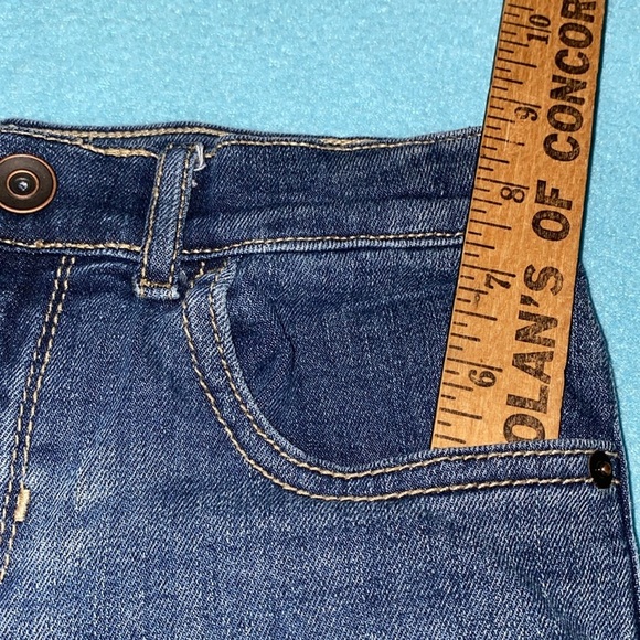 PLACE denim blue jeans stretch straight leg adjustable waistband 5 pocket size 7 - Picture 12 of 13